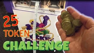 25 Token Challenge at Chuck E. Cheese!  How Many Tickets?