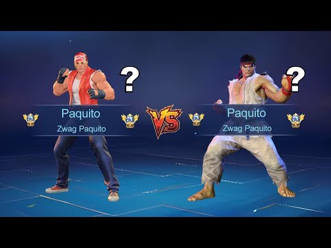 GLOBAL 1 PAQUITO TRY BOTH KOF AND STREET FIGHTER AND DECIDE WHICH SKIN IS BETTER - MLBB