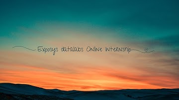 EXPOSYS DATA LABS ONLINE INTERNSHIP ADVERTISEMENT