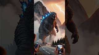 Godzilla spotted in the mountains #ai #viral #godzilla #shorts