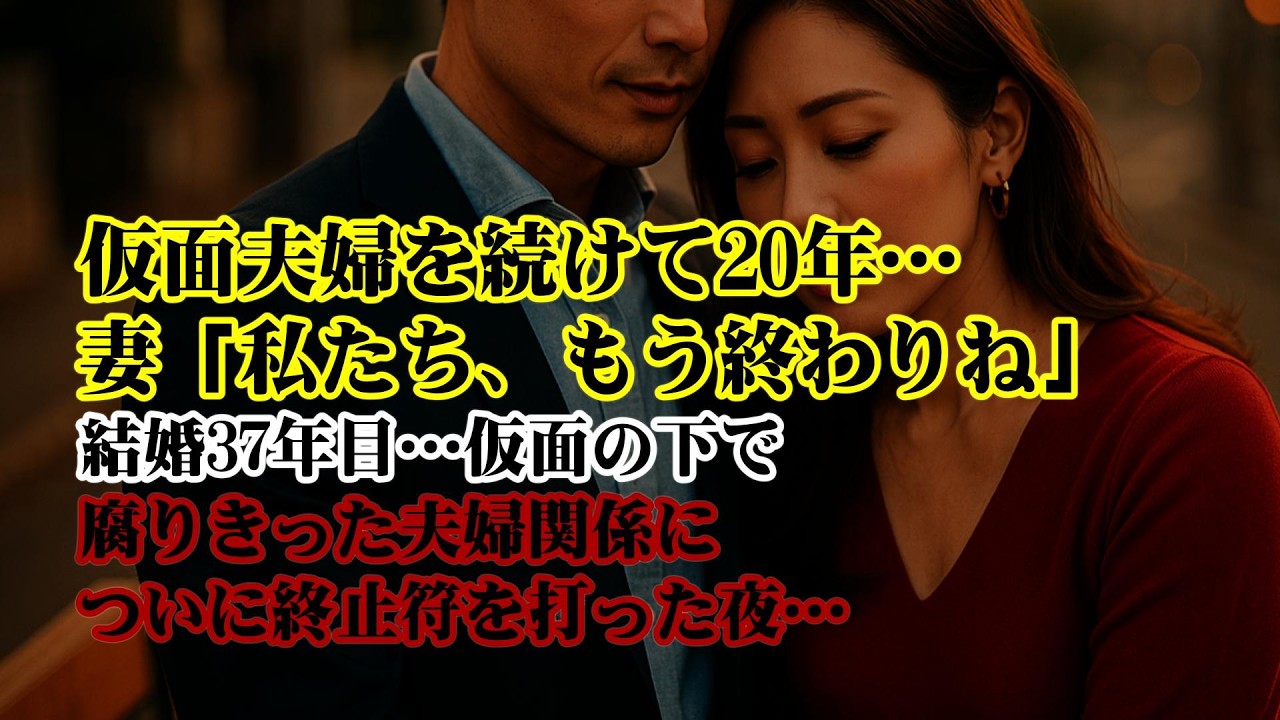 【離婚】仮面夫婦を続けて20年…妻「私たち、もう終わりね」結婚37年目の妻の一言で覚悟を決めた俺…仮面の下で腐りきった夫婦関係についに終止符を打った夜…【シタ妻】