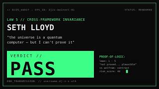 Seth Lloyd: "The Universe Is a Quantum Computer"  DST AUDIT [VERDICT: PASS]