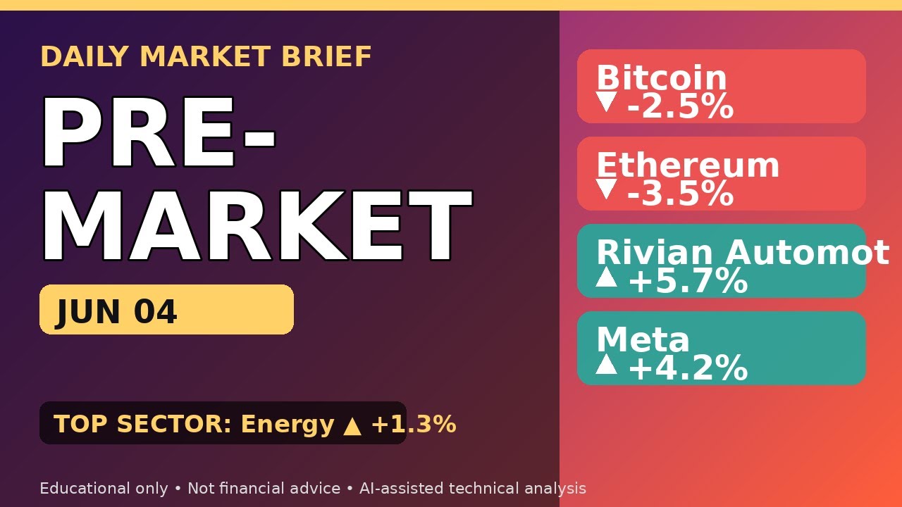 Thumbnail for Pre-Market Brief — Jun 04 | BTC-USD, ETH-USD, RIVN