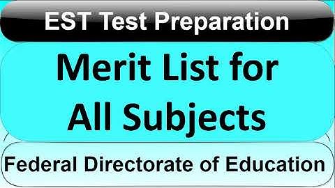 FDE EST Merit List 2024 for All Subjects