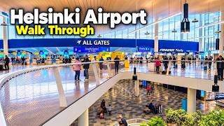 Helsinki Airport Walkthrough 2026 | Train Station to Finnair Business Lounge (HEL)