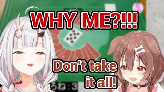 Ayame Just Became a Really Bad Luck Oni VS Korone in Pigs Tail Card Game