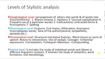 Stylistic Analysis