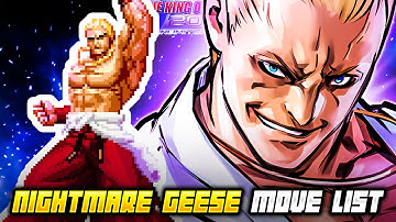 NIGHTMARE GEESE MOVE LIST - The King of Fighters 2002 Unlimited Match (KOF2002)