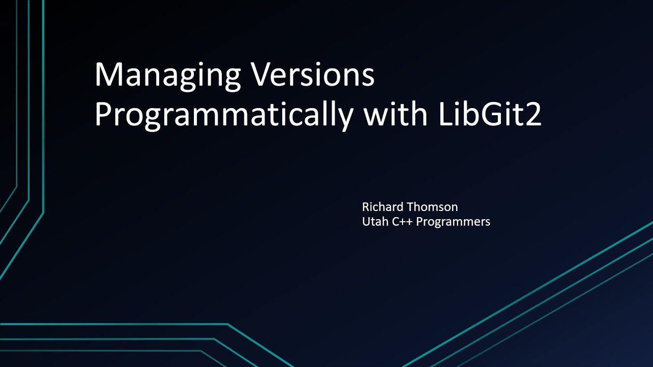 Managing Versions Programmatically with LibGit2 - YouTube