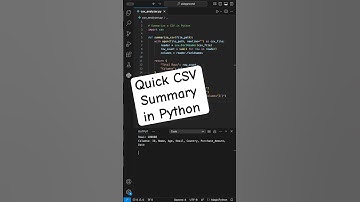 Quick CSV Summary in Python!  #python #programming #coding #viralshorts