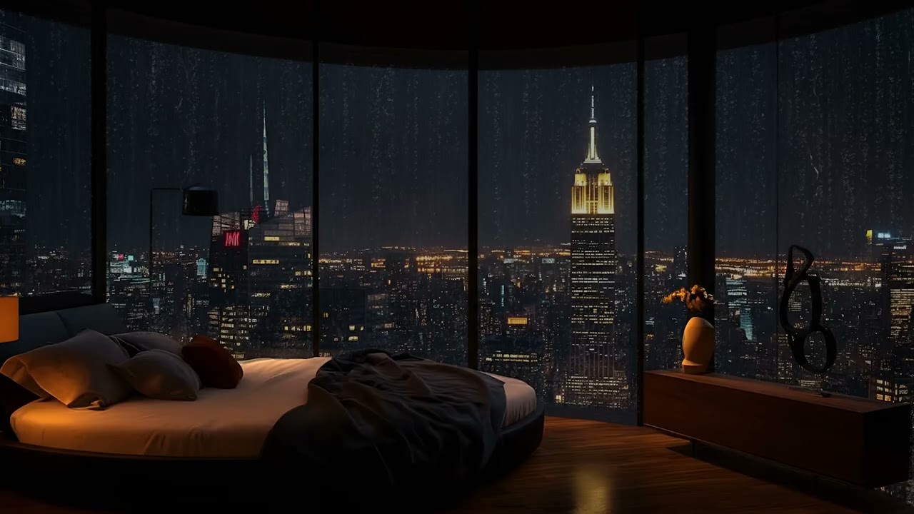 Relaxing Rainfall and Soft Thunder for a Peaceful Weekend – Cozy & Romantic Bedroom Atmosphere