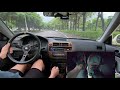 Pov manual car driving in traffic  pedal cam