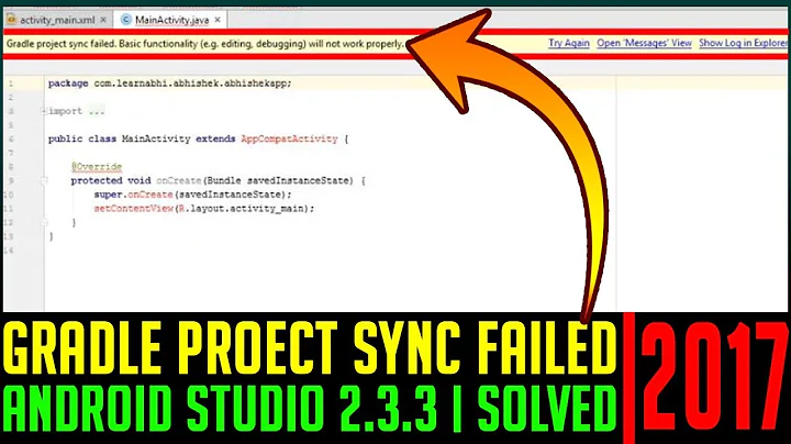 Gradle Project Sync Failed | Android Studio 2.3.3 | Fixed | 100% Working Solution 2017
