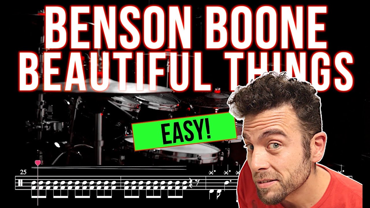 Benson Boone - Beautiful Things - Drum Cover (with scrolling drum score ...