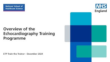 Overzicht van het echocardiografie-opleidingsprogramma - ETP Train the Trainer (december 2024)