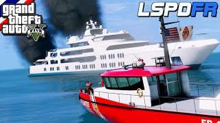 GTA V - LSPDFR มาเป็นหน่วยกู้ภัยทางทะเลในเกม GTA V กู้ภัยยามฝั่งกับเหตุระทึก!! ไฟไหม้เรือยอร์ช #131 screenshot 5