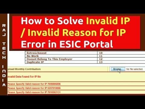 How to Solve Invalid Data Found for IP no in ESIC