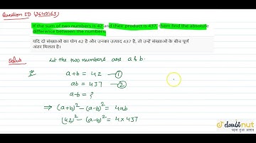 "If the sum of two numbers is 42 and their product is 437, them find the absolute