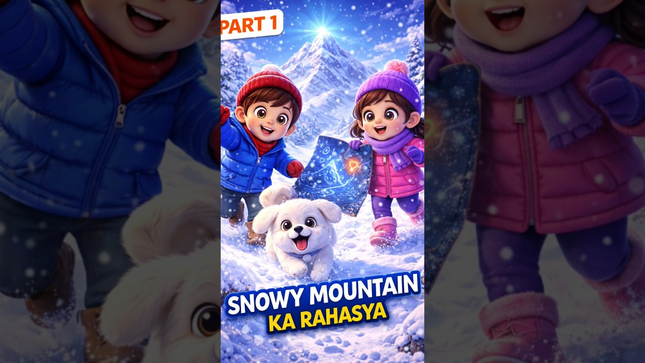 Snow Mountain Ka Rahasya ❄️ | Cute Cartoon Adventure Story in Hindi 
