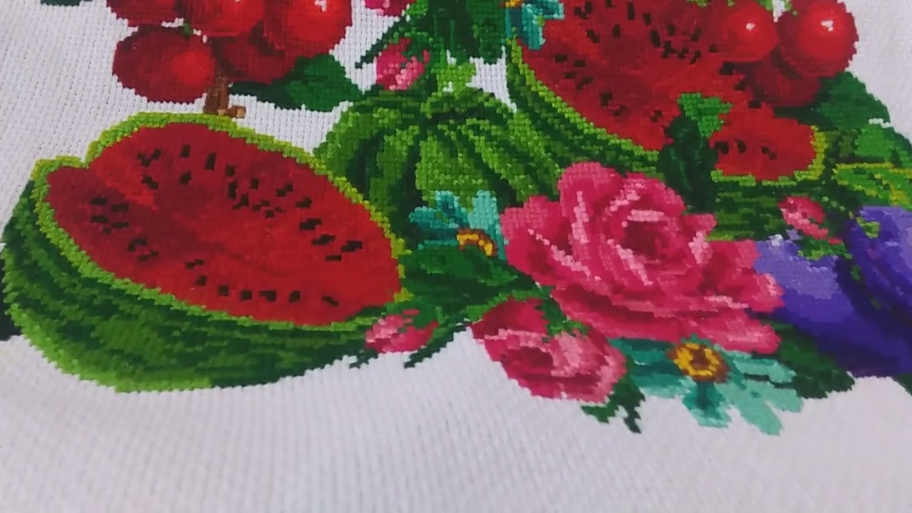 SERVILLETAS@puntodecruzluguis 🍇🥭🍉🍆🍎🍒