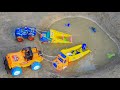 OMG 😳 HUGE TATA Container Stuck in Mud Pond  Double JCB + Crane Heavy Power Pulling 💪 ? CSM Toys