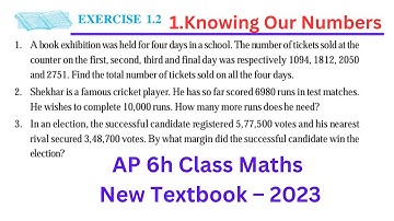 AP 6th Class Maths New Textbook (2023) || Chapter -1 : Knowing Our Numbers || Exercise - 1.2