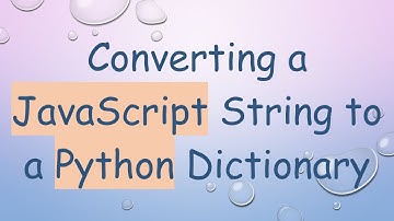 Converting a JavaScript String to a Python Dictionary