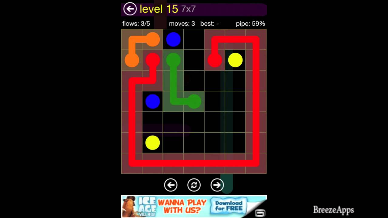 ‪Flow Free 7x7 level 15 (Regular Pack Medium)‬