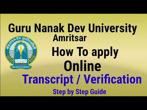 How to apply online Transcript Verification GNDU Amritsar Guru Nanak Dev University