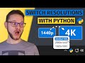 Change your Display Resolution with Python from your Task Bar | pywin32 & pystray