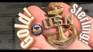 10k Gold! Sterling USN Pin! #ebay #gold #navy #military #unboxing #history