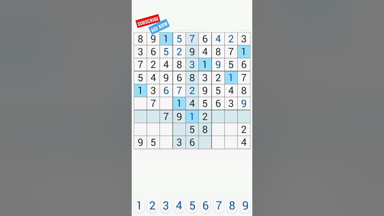 Cara main sudoku, Vidio Short - YouTube