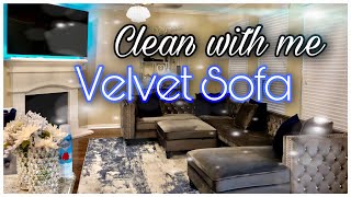 HOW TO CLEAN VELVET FURNITURE | CLEAN WITH ME | CLEANING MOTIVATION @ALECIAATHOME