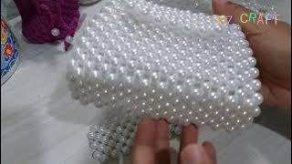 Buat pemula |tutorial| membuat tas dari manik mutiara #haul #tutorial #tasmanik #diy #handmade #bead