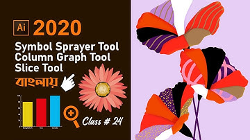 Adobe illustrator 2020 | Symbol Sprayer,Column Graph,Slice,Artboards,Hand & Zoom Tools | Class # 24