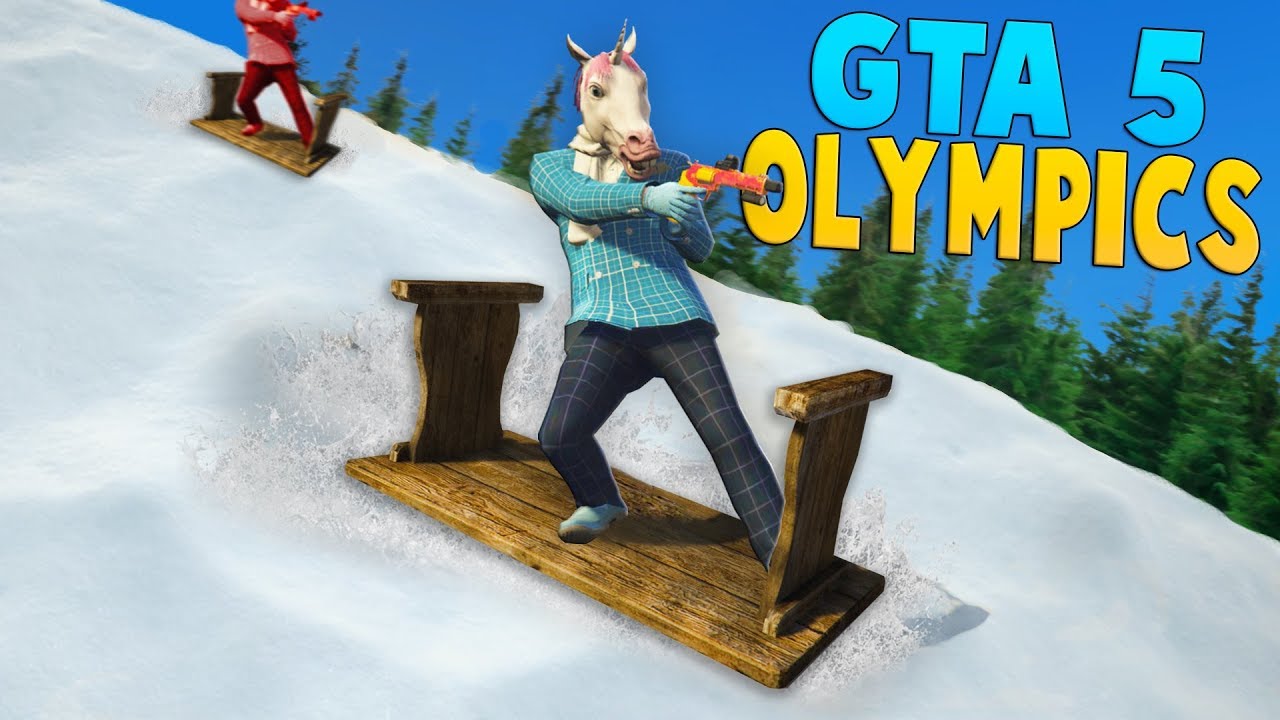 SNOWBOARDING IN GTA 5!! GTA 5 Winter Olympics (Funny Moments) YouTube