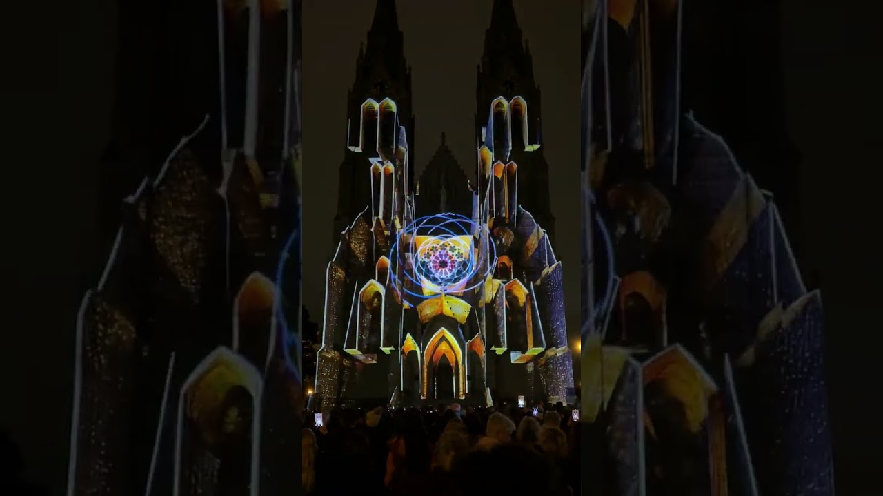 Light‑art spectacle on Peace Square at Prague’s Signal Festival in Prague, Czech Republic