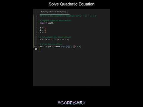 Solve Quadratic Equation in Python | Python Examples | Python Coding ...