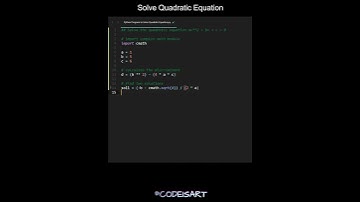 Solve Quadratic Equation in Python | Python Examples | Python Coding Tutorial | PythonCode Interview