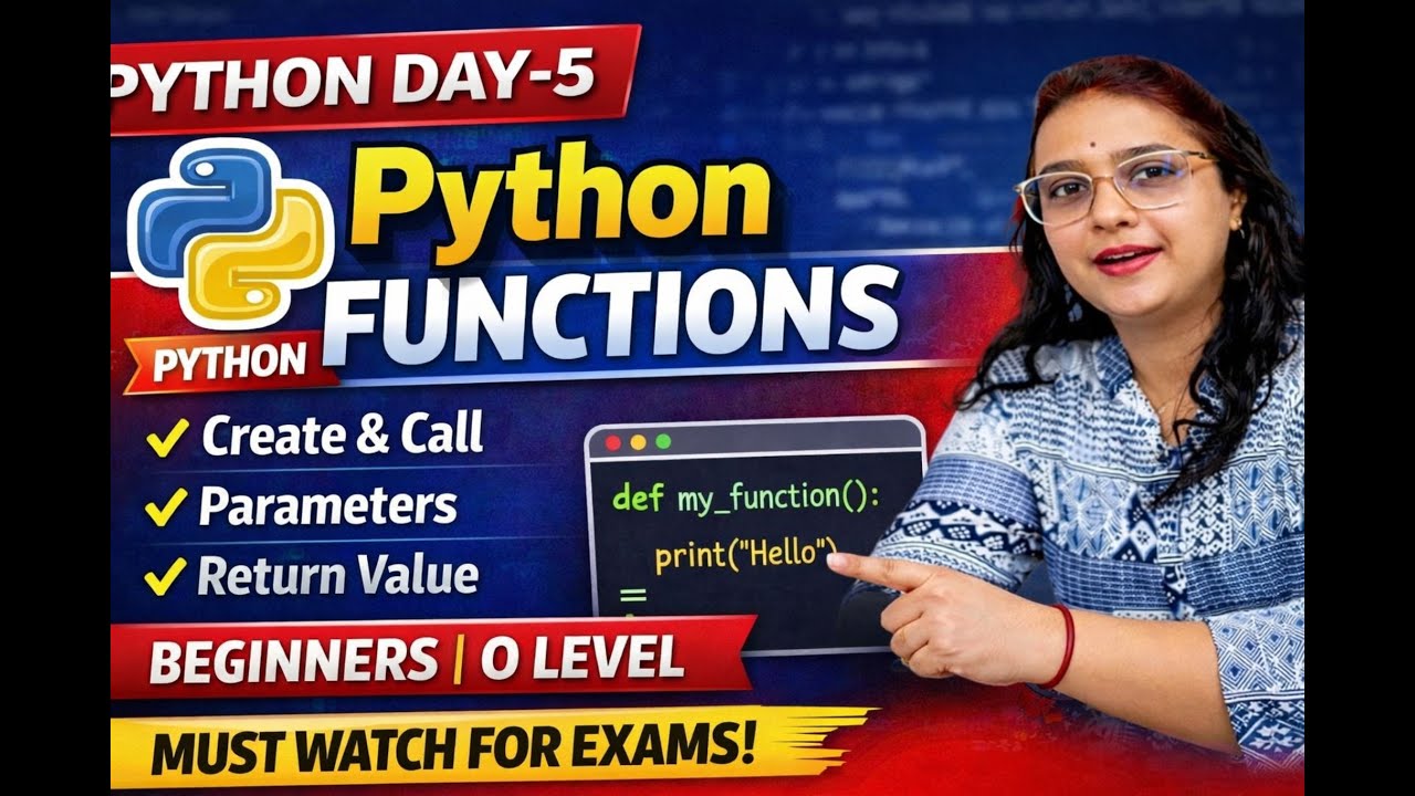 Python Functions Explained 🔴 | User Defined Functions | Beginners | O ...