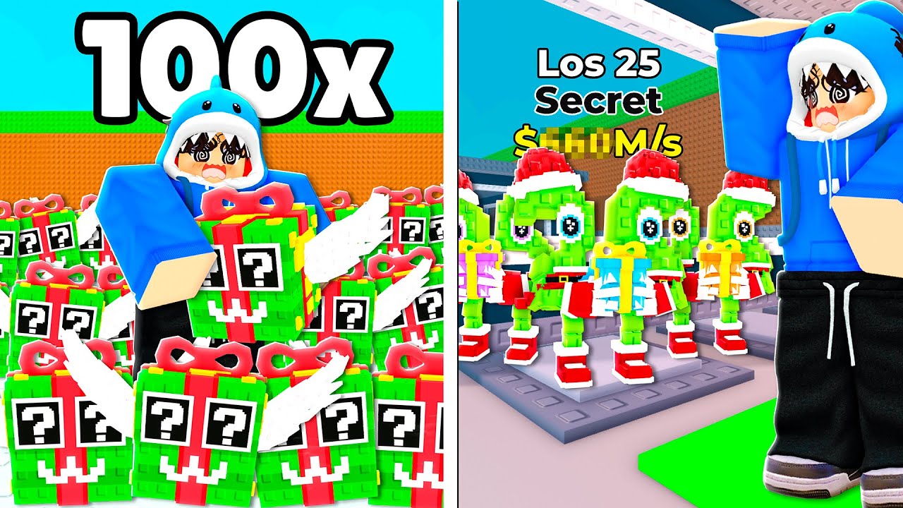 ABRI LUCKY BLOCK FESTIVAS INFINITAS E PEGUEI OS BRAINROTS MAIS RAROS DE NATAL NO ROUBE UM BRAINROT