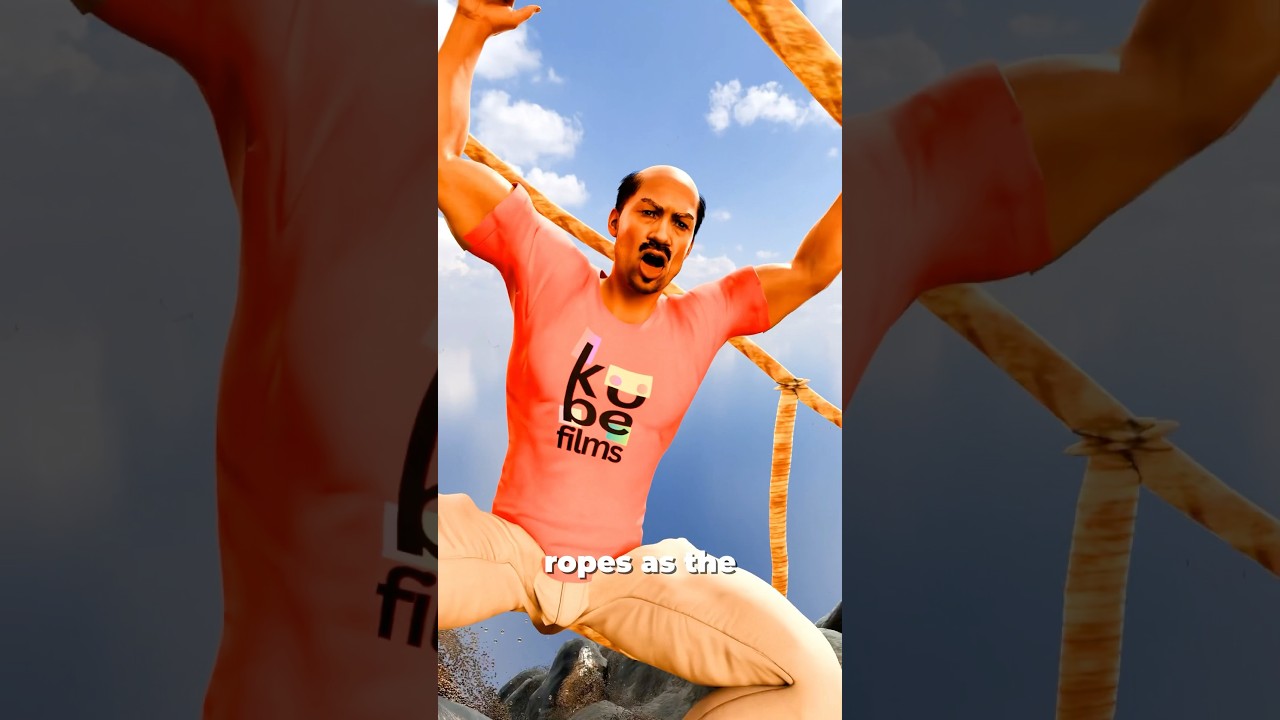 Man Crosses Rope Bridge During Deadly Flood 😱