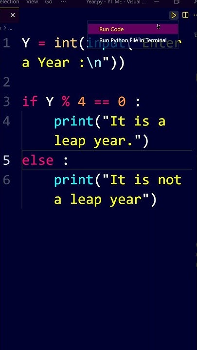 Whether a year is Leap year or not by using Python...#Shorts - YouTube