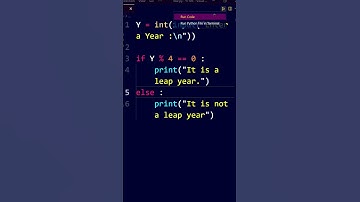 Whether a year is Leap year or not by using Python...#Shorts
