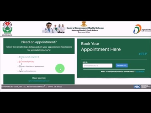 How to Book CGHS Online Appointment Booking_CGHS Beneficiaries ऑनलाइन बुक करो Appointment