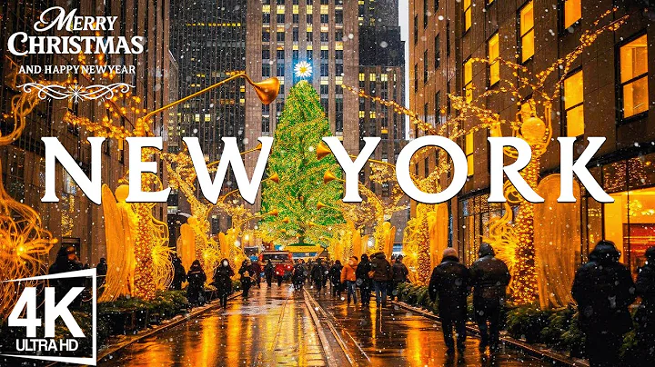 NYC Christmas From Above | Holiday Lights & Skyline (4K Drone) 🎄✨ Festive Streets & Christmas Spirit