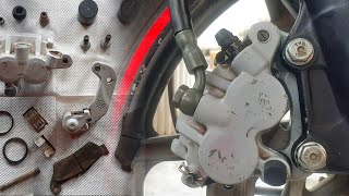 How To Repair Jammed Disc Brake Pistons Of Motorcycle screenshot 5