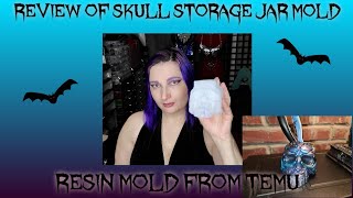 full review of SKULL storage jar resin mold from TEMU