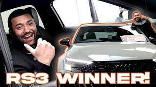 Dillan's AMAZING reaction to his Audi RS3 WIN!