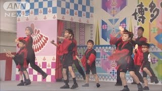 「熊本・大分の復興に向けて」博多どんたく始まる(16/05/03)